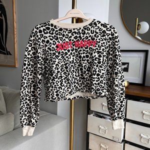 Zara cheetah print cropped sweatshirt